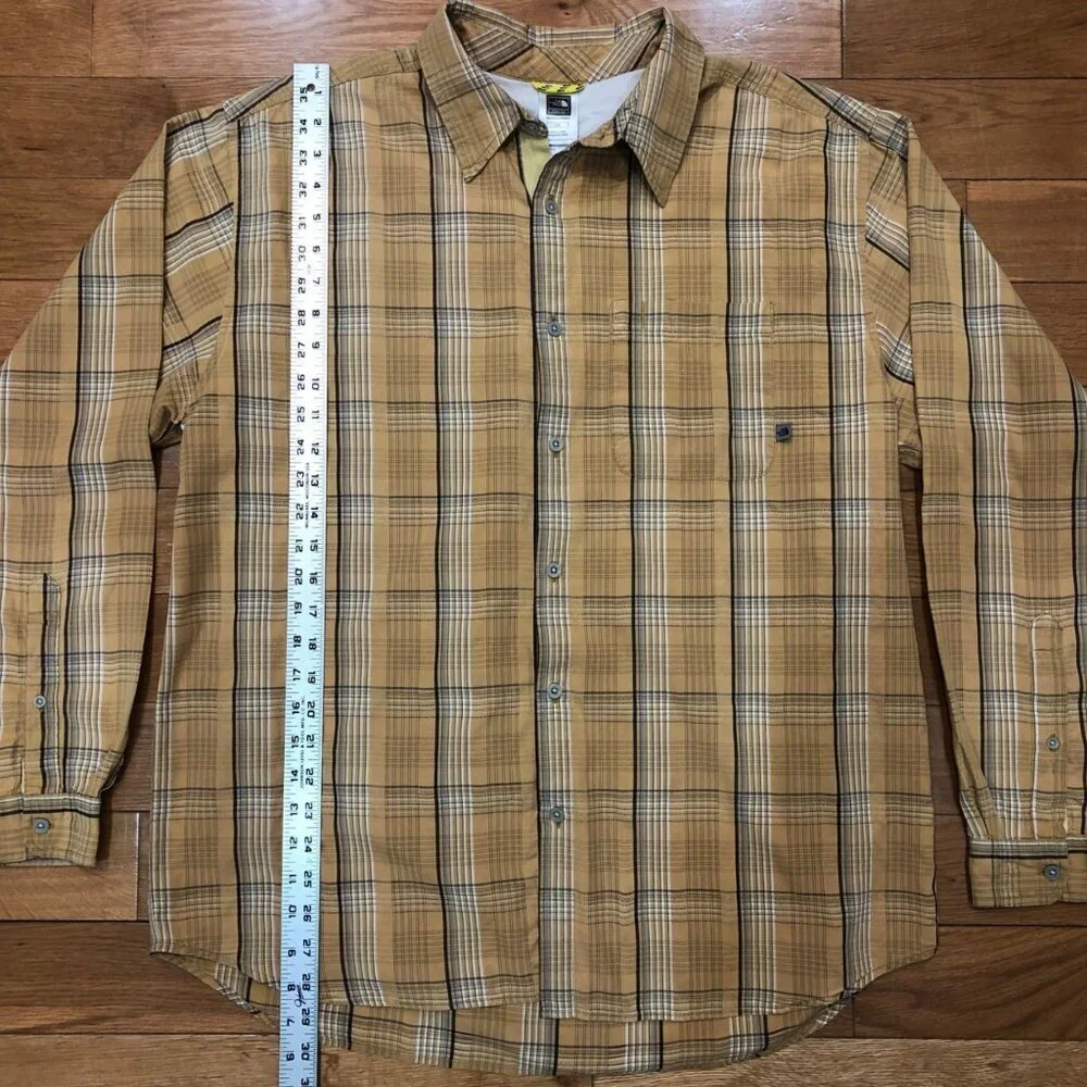 The North Face A5 Series 100% Cotton Long Sleeve Button Front Brown Shirt Sz L